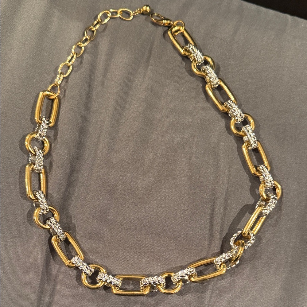 Elegant Gold and Silver Chain Necklace